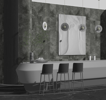 大伟设计现代售楼处SU模型下载