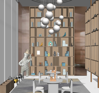 现代售楼处儿童休闲区SU模型下载