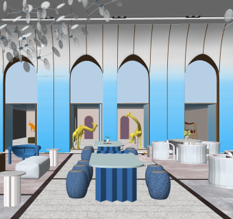 现代售楼处内部SU模型下载