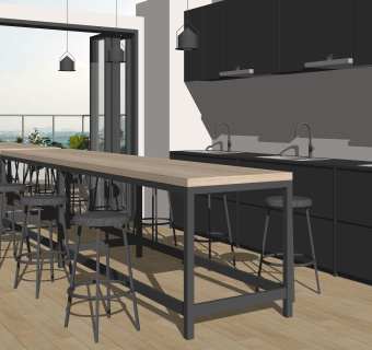 nendo设计现代餐厅SU模型下载