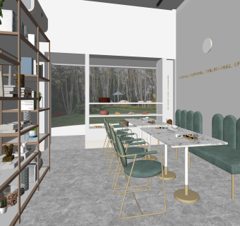 现代奶茶咖啡厅SU模型下载