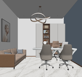 现代办公室SU模型下载
