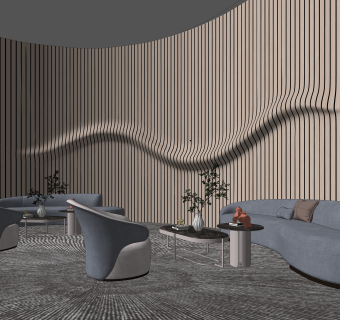 现代公司休息区SU模型下载