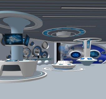 现代科技展厅SU模型下载