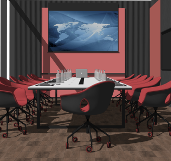 现代会议室SU模型下载