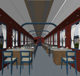 北欧火锅店SU模型下载