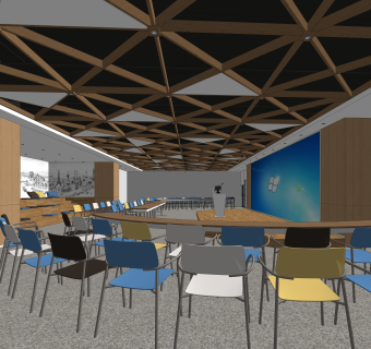 现代会议室SU模型下载