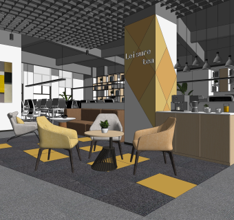 现代办公室SU模型下载