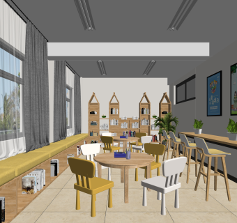 现代儿童书吧SU模型下载