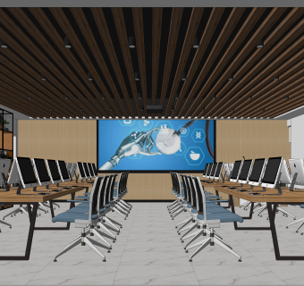 现代办公室SU模型下载