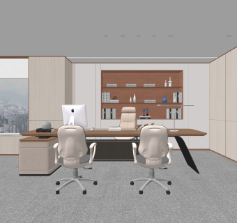 现代办公室SU模型下载
