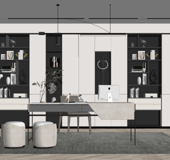 现代办公室SU模型下载