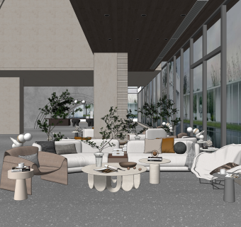 侘寂售楼处SU模型下载