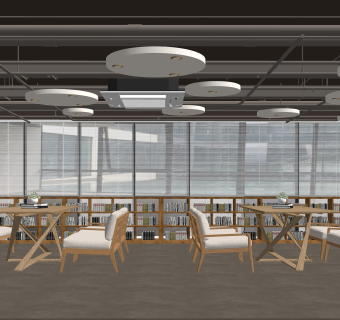 工业风书店SU模型下载