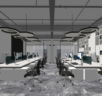 现代办公室SU模型下载