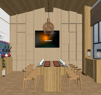 日式餐厅SU模型下载