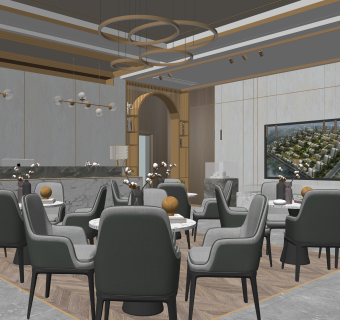 现代售楼处SU模型下载