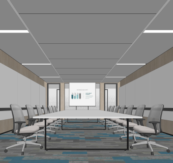 现代风格会议室SU模型下载