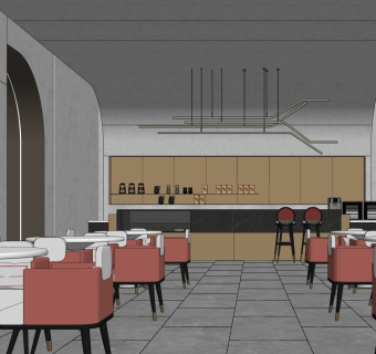 inhouse设计现代售楼处SU模型下载