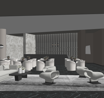 矩阵纵横设计现代售楼处SU模型下载