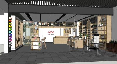 现代风格广告展厅SU模型下载