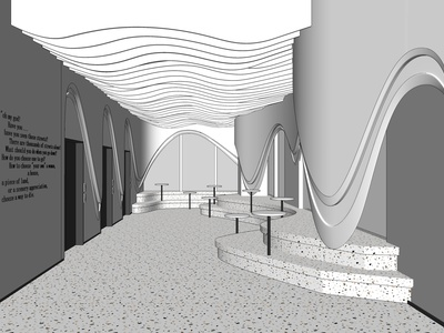 现代风格展厅SU模型下载