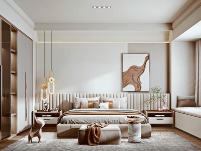 现代家居卧室SU模型下载