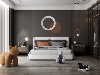 现代家居卧室SU模型下载