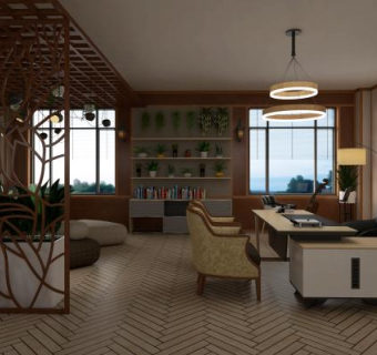 工装空间SU模型下载