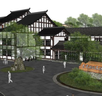 民宿酒店SU模型下载