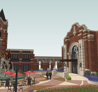 欧式风格售楼部SU模型下载