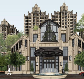 欧式风格售楼部SU模型下载