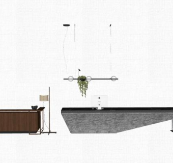 现代风格服务台SU模型下载