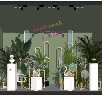 现代风格其他店铺SU模型下载