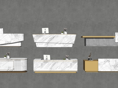 现代风格大理石前台SU模型下载