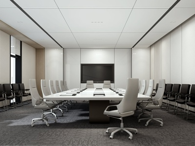 现代会议室SU模型下载