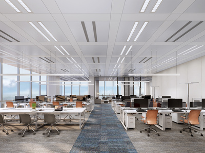 现代工业办公空间SU模型下载