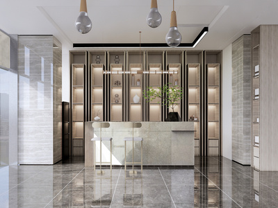 【SU悬赏模型】现代风格前台SU模型下载