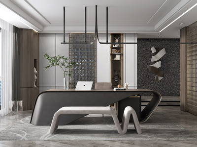 现代总经理办公室SU模型下载