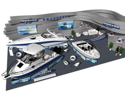 现代风格汽车展厅SU模型下载