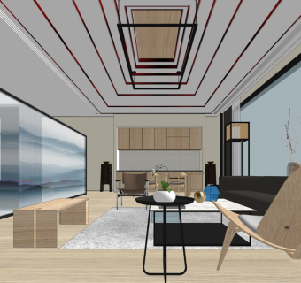 酒店套房SU模型SU模型下载