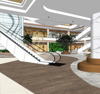 现代购物中心SU模型下载