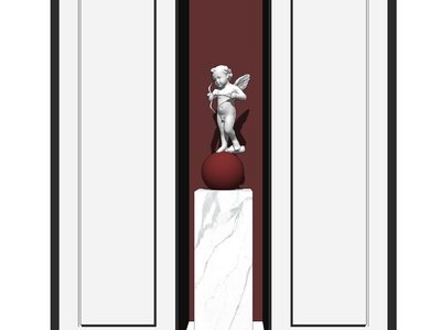 现代雕塑摆件SU模型下载