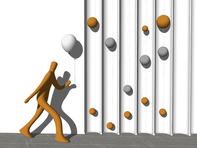 现代抽象人物雕塑SU模型下载