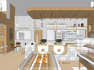 现代面包店SU模型下载