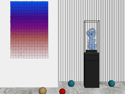 现代雕塑摆件SU模型下载