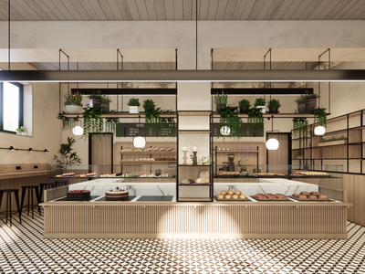 【SU悬赏模型】北欧风格面包店SU模型下载