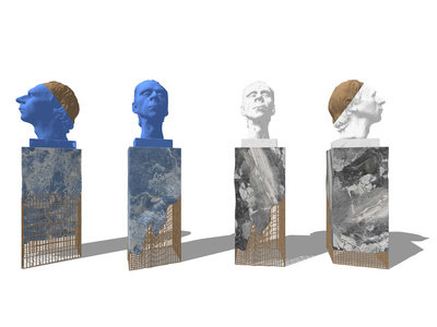 欧式人头雕塑SU模型下载