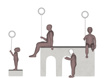 现代雕塑SU模型下载