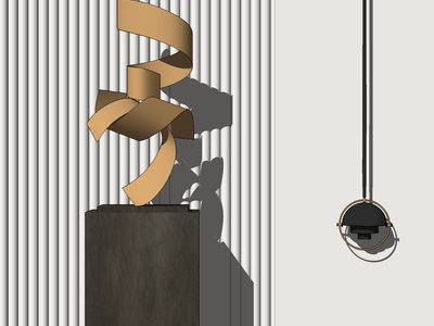 现代雕塑摆件SU模型下载